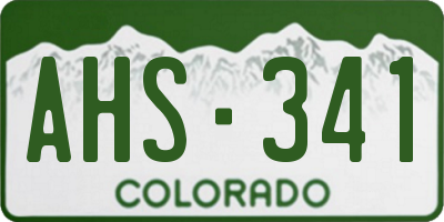 CO license plate AHS341