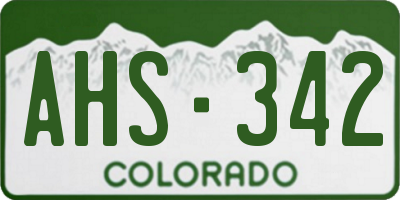 CO license plate AHS342
