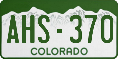 CO license plate AHS370