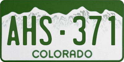 CO license plate AHS371