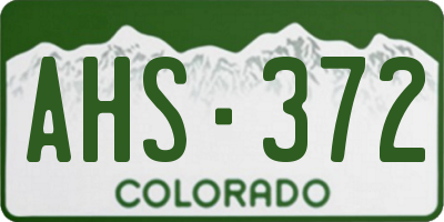 CO license plate AHS372