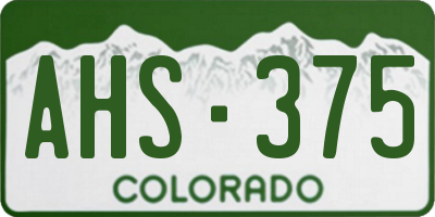 CO license plate AHS375