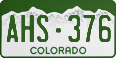 CO license plate AHS376