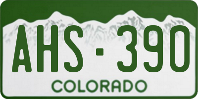 CO license plate AHS390