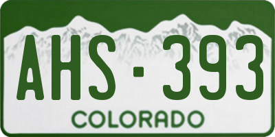 CO license plate AHS393