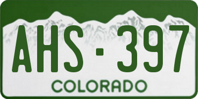 CO license plate AHS397