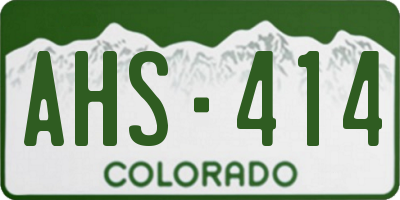 CO license plate AHS414