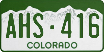 CO license plate AHS416