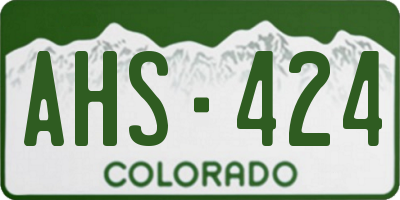 CO license plate AHS424