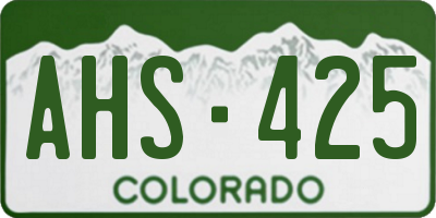 CO license plate AHS425