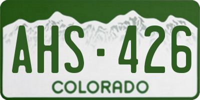 CO license plate AHS426