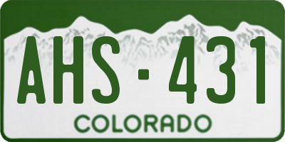 CO license plate AHS431