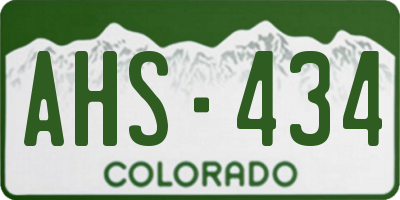 CO license plate AHS434