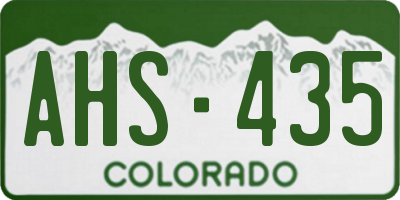 CO license plate AHS435