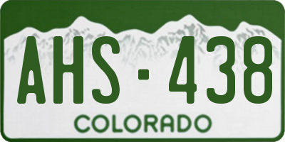 CO license plate AHS438
