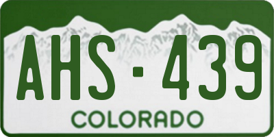 CO license plate AHS439