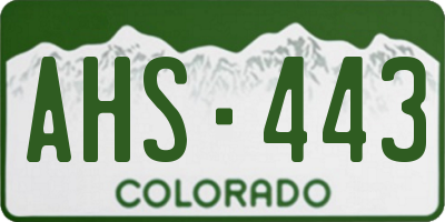 CO license plate AHS443