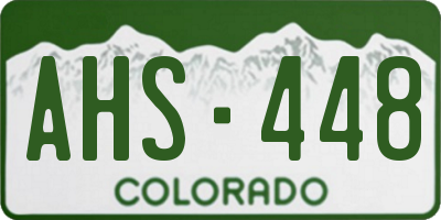 CO license plate AHS448
