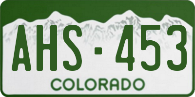 CO license plate AHS453