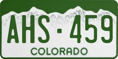 CO license plate AHS459