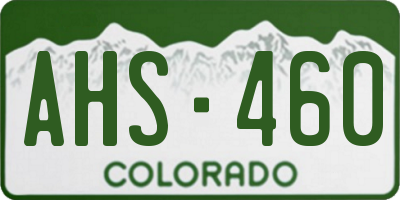 CO license plate AHS460