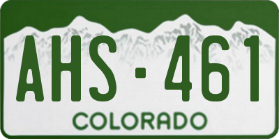 CO license plate AHS461