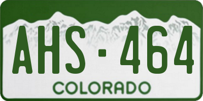 CO license plate AHS464