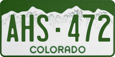 CO license plate AHS472