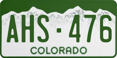 CO license plate AHS476