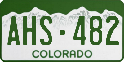 CO license plate AHS482
