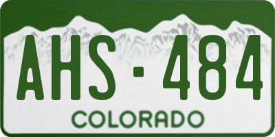 CO license plate AHS484