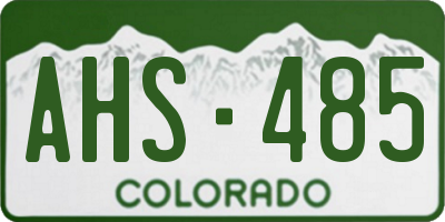 CO license plate AHS485