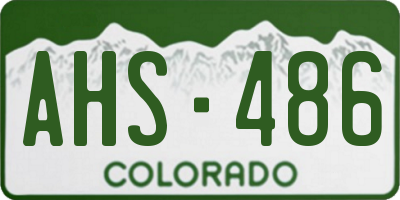 CO license plate AHS486