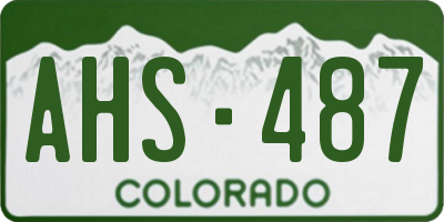 CO license plate AHS487
