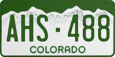 CO license plate AHS488