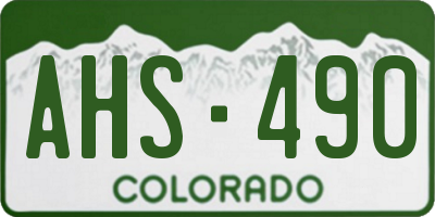 CO license plate AHS490
