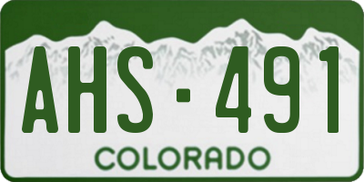 CO license plate AHS491