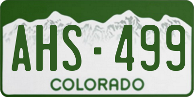 CO license plate AHS499