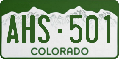 CO license plate AHS501