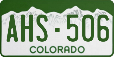 CO license plate AHS506