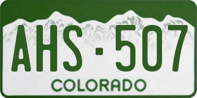CO license plate AHS507