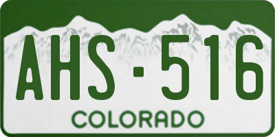CO license plate AHS516