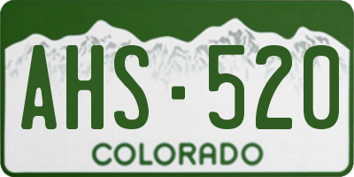 CO license plate AHS520