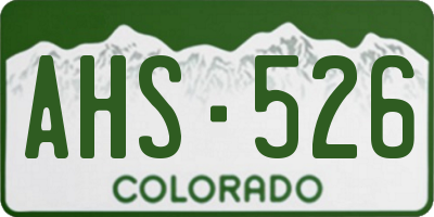 CO license plate AHS526