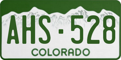 CO license plate AHS528