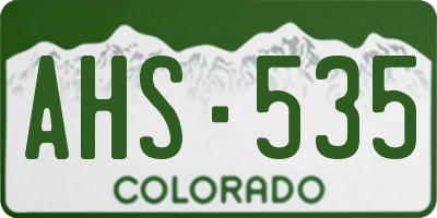 CO license plate AHS535