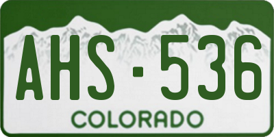 CO license plate AHS536
