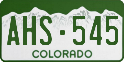 CO license plate AHS545