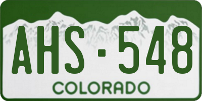 CO license plate AHS548