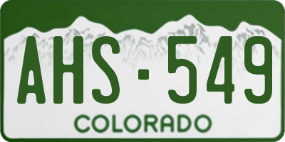 CO license plate AHS549